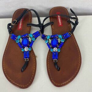 UNIONBAY Blue Rhinestone Sandals Women's Sz‎ 7M
